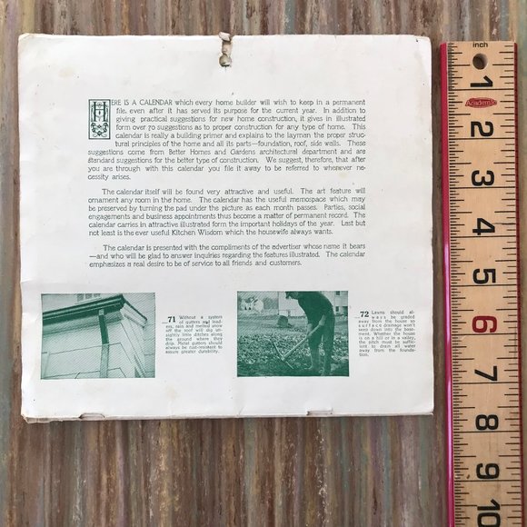 Home Builder 1942 Year Calendar with House Building Guide SM Simpson Kelowna - Picture 2 of 5